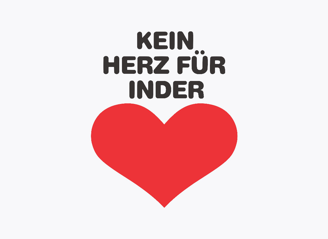 Kein Herz für Inder auf Logo